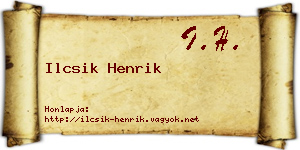 Ilcsik Henrik névjegykártya